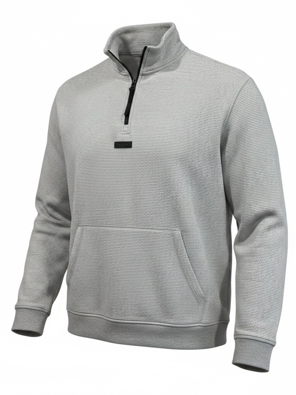 Karl Lagerfeld Gray Knit Quarter-Zip Sweater Sz: Small